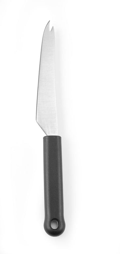 Hendi kaasmes voor harde kaas 130 mm met zwarte PP-greep – rvs mes voor kaasplank en buffet