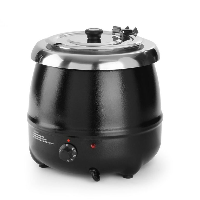 Hendi soepketel zwart 8 liter – 340x360 mm 230V 435W soepwarmer voor buffet en catering