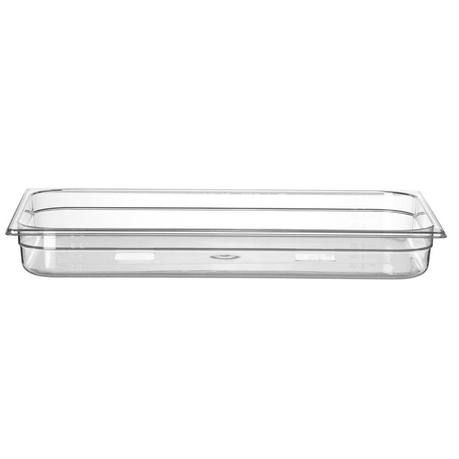 Hendi gastronormbak 1/1 65 mm polycarbonaat transparant – lage GN-bak voor saladette en buffet
