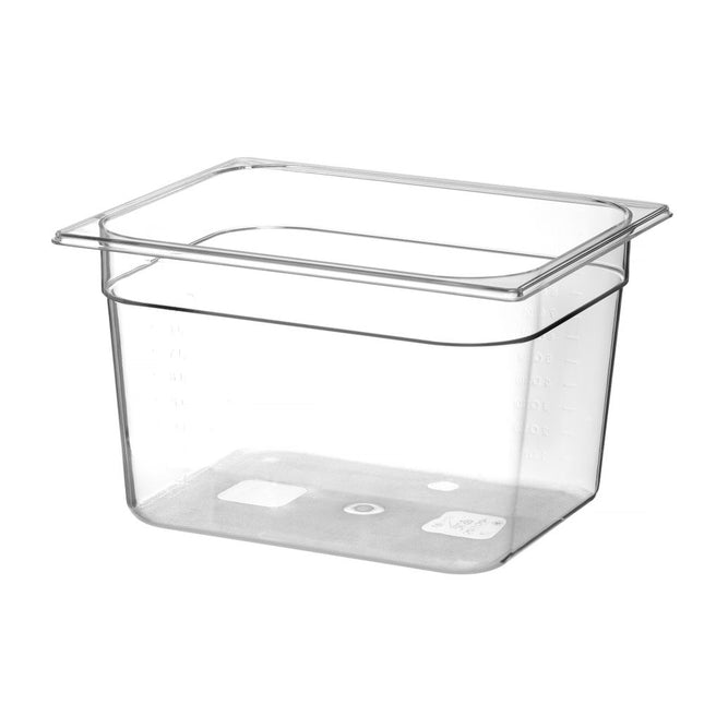 Hendi gastronormbak 1/2 200 mm polycarbonaat transparant – diepe GN-bak voor keuken en catering