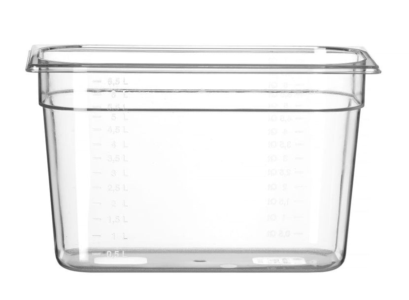 Transparante GN 1/3 bak Hendi 200 mm diep voor voorraad en bereiding in de horeca