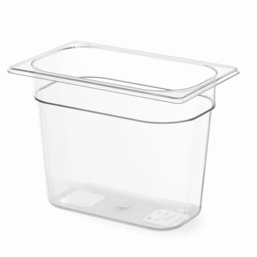 Hendi gastronormbak 1/4 200 mm polycarbonaat transparant – smalle diepe GN-bak voor de keuken