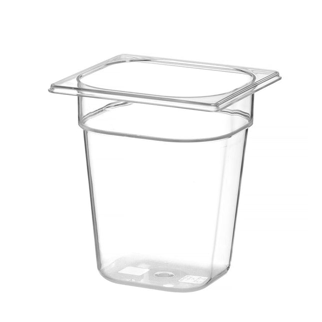 Hendi gastronormbak 1/6 65 mm polycarbonaat transparant – lage kleine GN-bak voor bar en buffet