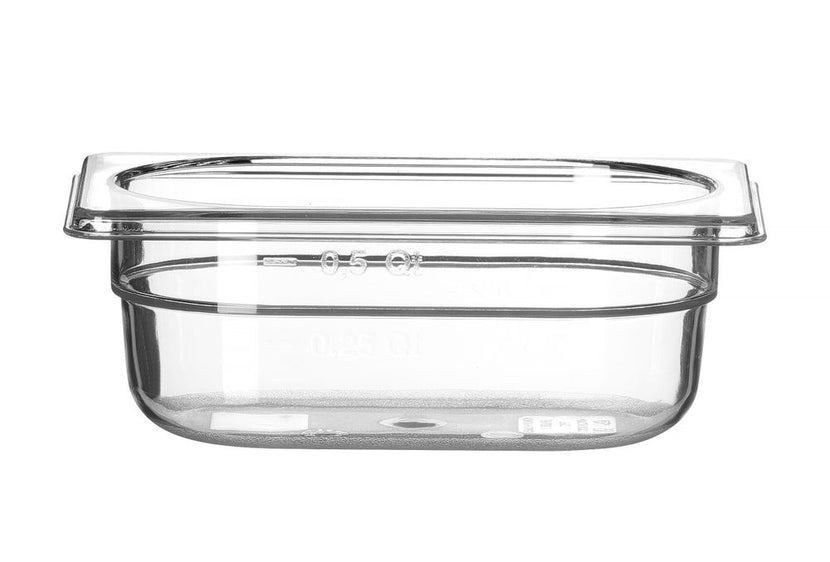 Hendi gastronormbak 1/9 65 mm polycarbonaat transparant – lage mini GN-bak voor bar en keuken