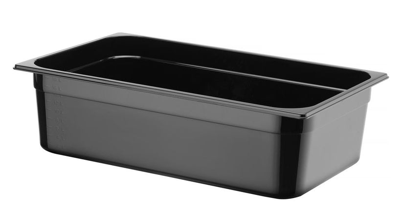 Hendi gastronormbak 1/1 150 mm polycarbonaat zwart – GN-bak voor buffet en voedselopslag