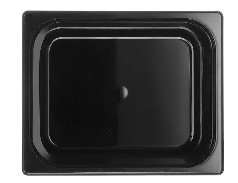 Detail Hendi zwarte polycarbonaat GN 1/2 bak 200 mm – stapelbaar voor de horecakeuken