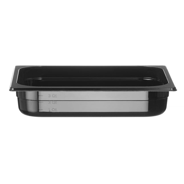Hendi gastronormbak 1/2 65 mm polycarbonaat zwart – lage GN-bak voor saladette en buffet