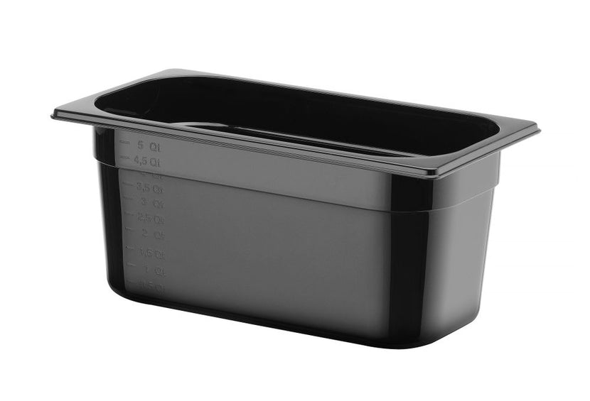 Zwarte GN 1/3 bak Hendi 150 mm diep voor ingrediënten in de professionele keuken