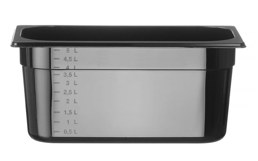 Hendi gastronormbak 1/3 150 mm polycarbonaat zwart – GN-bak voor buffetlijn en saladette