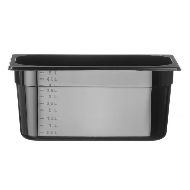 Hendi gastronormbak 1/3 150 mm polycarbonaat zwart – GN-bak voor buffetlijn en saladette