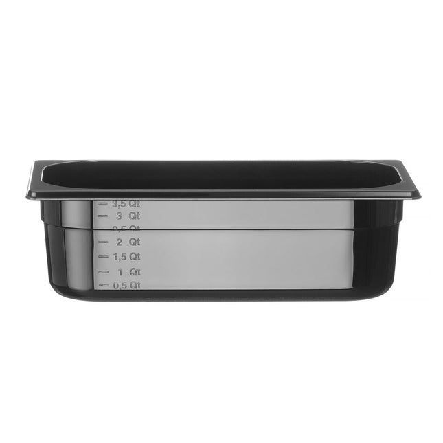 Hendi gastronormbak 1/3 100 mm polycarbonaat zwart – GN-bak voor buffet en cateringlijn
