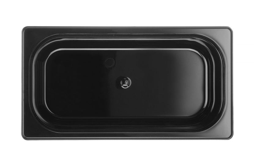 Detail Hendi zwarte GN 1/3 bak 100 mm polycarbonaat – strakke look voor buffetpresentatie