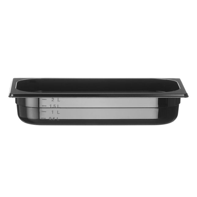 Hendi gastronormbak 1/3 265 mm polycarbonaat zwart – extra diepe GN-bak voor de grootkeuken