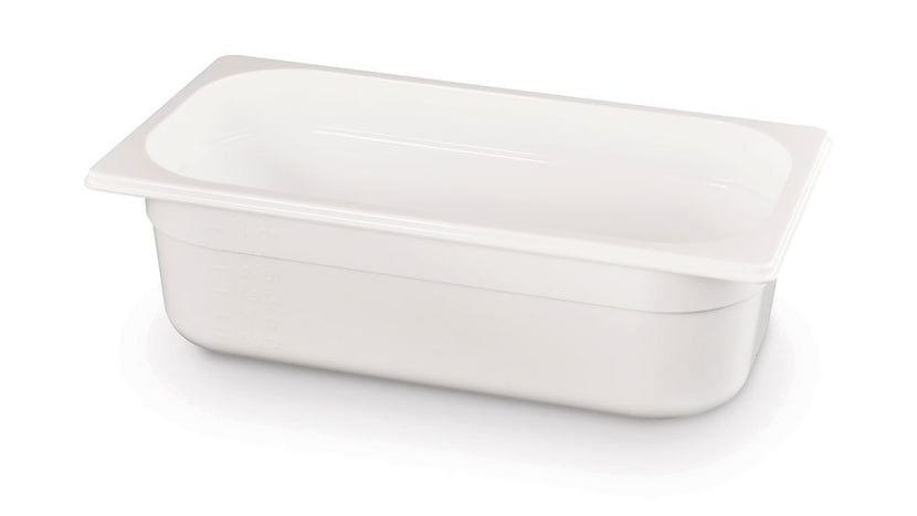 Hendi gastronormbak 1/3 100 mm polycarbonaat wit – witte GN-bak voor catering en saladette