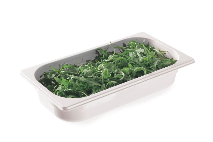 Witte GN 1/3 bak Hendi 65 mm diep van polycarbonaat voor presentatie in restaurant en catering