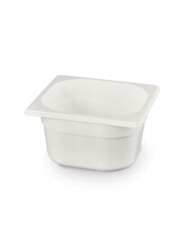 Hendi gastronormbak 1/6 65 mm polycarbonaat wit – lage witte GN-bak voor toppings en catering