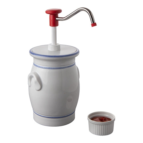 EMGA sausdispenser 2 liter met 30 ml dosering – sauspomp voor snackbar en horeca