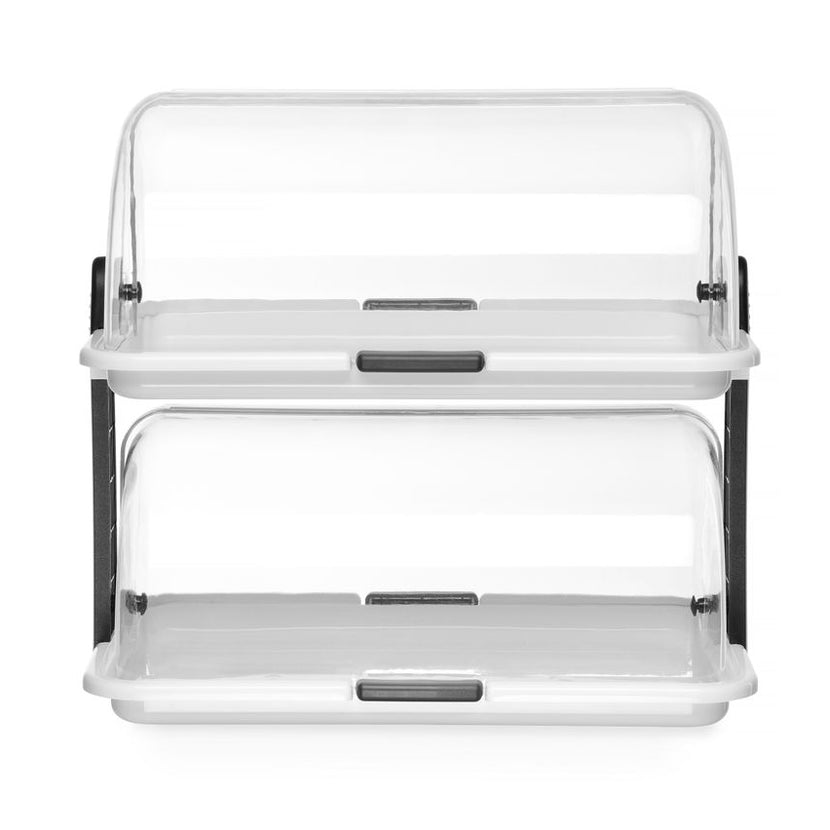 Hendi roltop-presentatie dubbel kunststof 465x310x410 mm – dubbele buffetvitrine voor catering