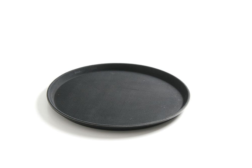 Hendi dienblad zwart rond 280 mm antislip PP – rond serveerblad voor bar en terras