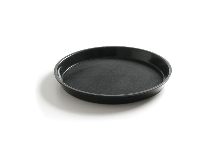 Zwart rond dienblad Hendi 360 mm met antislip toplaag voor veilig serveren in café en bar