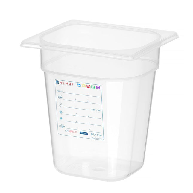 Hendi voorraaddoos GN 1/6 200 mm IML polypropyleen – diepe kleine bewaardoos voor de keuken