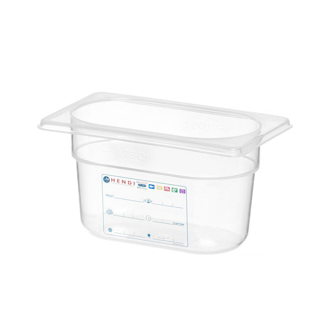Hendi voorraaddoos GN 1/9 65 mm IML polypropyleen – lage mini bewaardoos voor bar en keuken