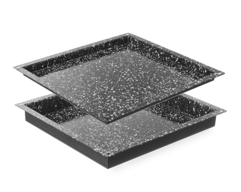 Hendi gastronormbak 2/3 20 mm geëmailleerd – vlakke emaille GN-plaat voor de horecakeuken