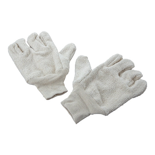 EMGA ovenhandschoenen tricotboord in detail, stevige grip voor werken met hete pannen
