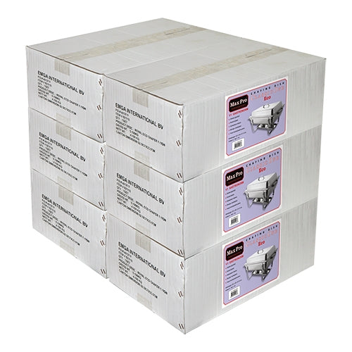 EMGA chafing dish 1/1 GN Eco 6-pack – voordeelset warmhoudschalen voor grote buffetten