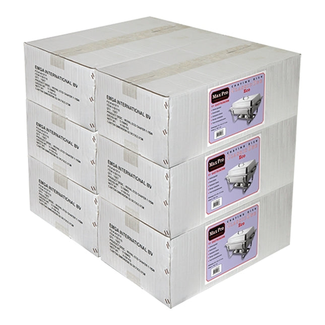 EMGA chafing dish 1/1 GN Eco 6-pack – voordeelset warmhoudschalen voor grote buffetten