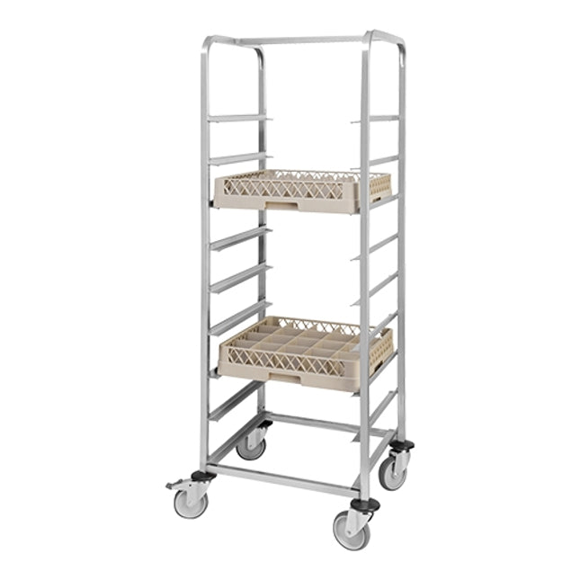 EMGA korvenwagen 50x50 cm met 9 etages – hoge wagen voor glazen- en vaatwaskorven