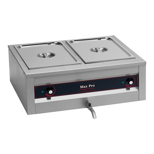 EMGA bain-marie 2x 1/1 GN 200 mm – dubbele au bain-marie voor de professionele keuken