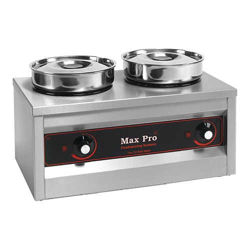 EMGA Maxpro foodwarmer met 2 potten – dubbele soepketel voor horeca en evenementen