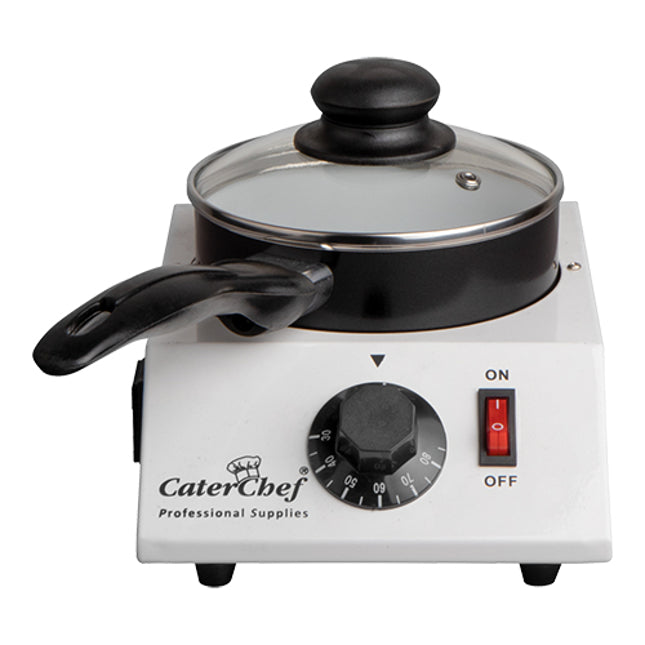 EMGA chocolade- en sauzenwarmer 1-pans – compacte warmhouder voor dessertbuffet