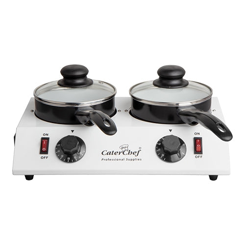 EMGA chocolade- en sauzenwarmer 2-pans – dubbele warmhouder voor keuken en buffet