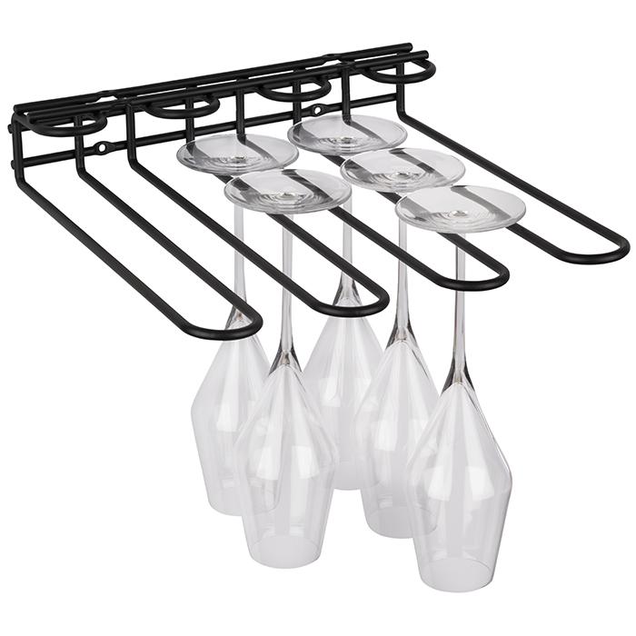 APS glazenrail zwart detail - glazenhouder voor bar en cafe