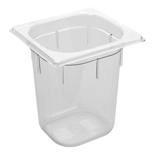 EMGA GN bak polycarbonaat 1/6 200 mm – diepe transparante gastronormbak voor de keuken