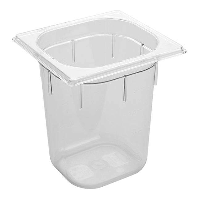 EMGA GN bak polycarbonaat 1/6 200 mm – diepe transparante gastronormbak voor de keuken