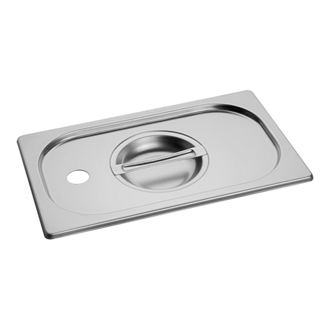 EMGA GN deksel RVS 1/4 met 25 mm gat – gastronorm deksel met lepeluitsparing