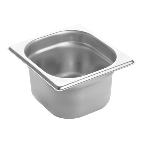 EMGA GN bak RVS 1/6 100 mm – roestvrijstalen gastronormbak voor de horeca