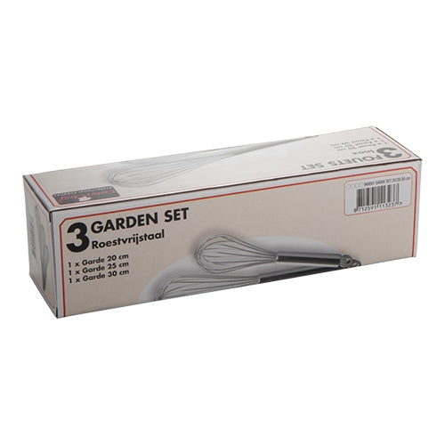 EMGA set van 3 rvs gardes 20-25-30 cm – detail van de gardeset voor de professionele keuken