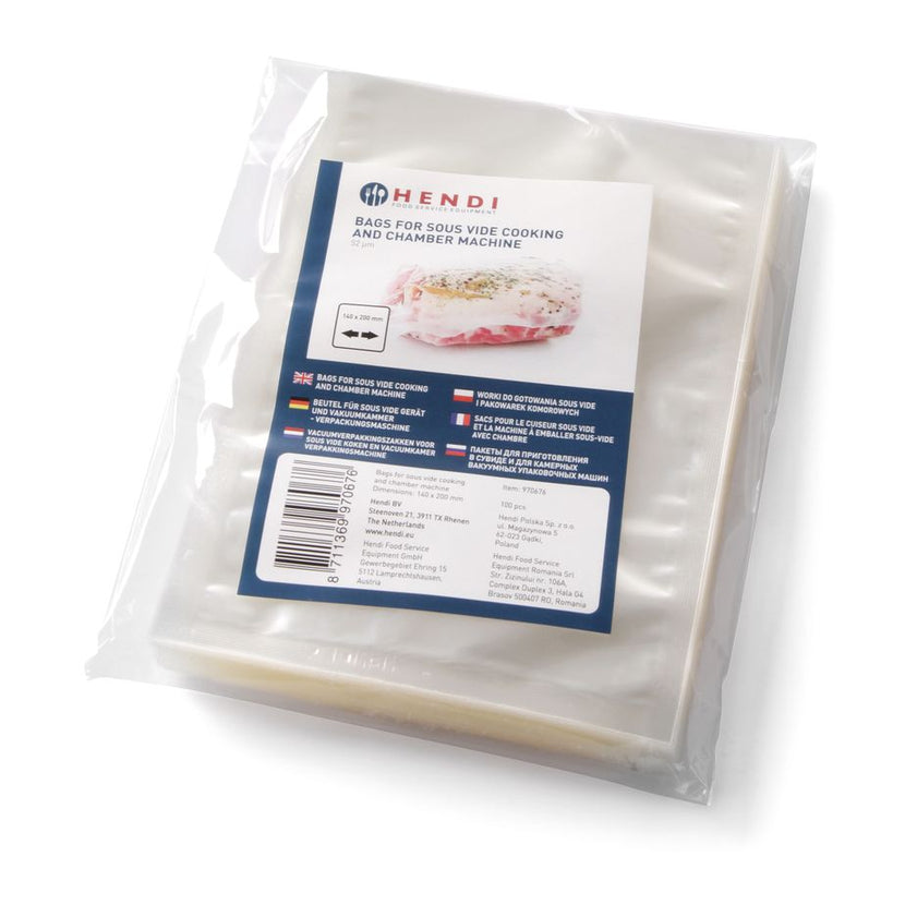 Hendi vacuümkookzakken 150x250 mm 75 µm PA, 100 stuks – sous-vide zakken voor de keuken