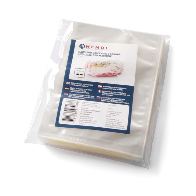 Hendi vacuümkookzakken 250x350 mm 75 µm PA, 100 stuks – sous-vide zakken voor de horeca