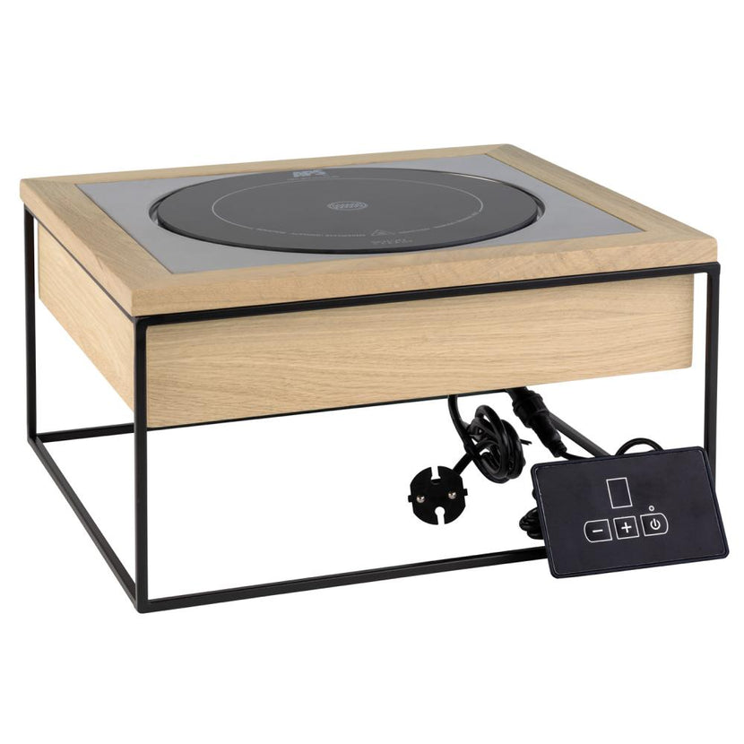 APS inductiestation 54,4 x 35,4 cm zwart/bruin GN 2/3 - buffetinductie voor catering