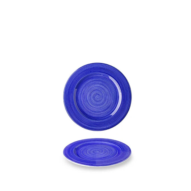 Lillien Mirabell Indigo plat bord 20 cm - blauw-wit porseleinen bord voor de horeca
