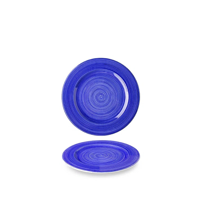 Lillien Mirabell Indigo plat bord 26 cm - blauw-wit porseleinen bord voor hoofdgerechten