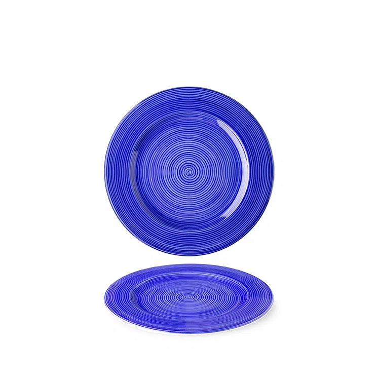 Lillien Mirabell Indigo plat bord 28 cm - blauw-wit porseleinen dinerbord voor de horeca