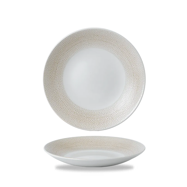 Churchill Isla Spinwash Sand diep coupebord 25,5 cm – keramisch pastabord voor restaurants