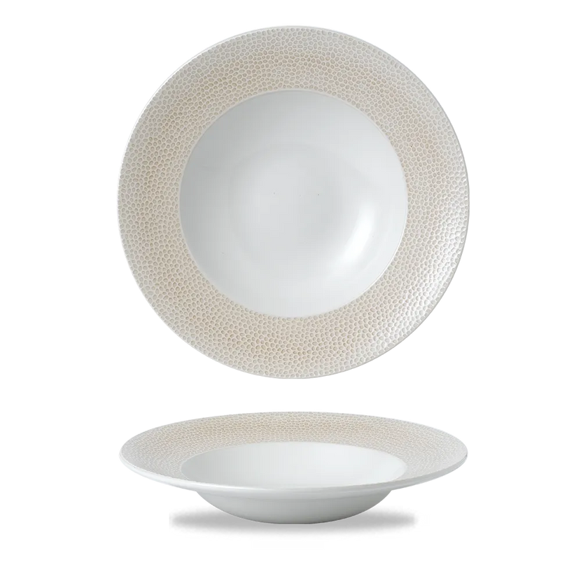 Churchill Isla Spinwash Sand kom brede rand 28 cm – keramische serveerkom voor de horeca