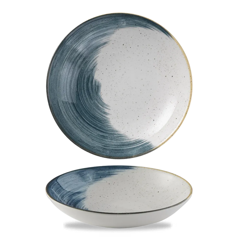 Churchill Stonecast Accents Blueberry Evolve coupe kom – blauw stoneware pastabord voor restaurants